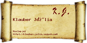 Klauber Júlia névjegykártya